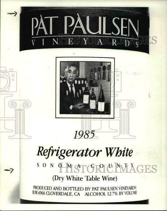 1985 Press Photo Dry White Table Wine by Pat Paulsen Vineyards - cva38364 - Historic Images