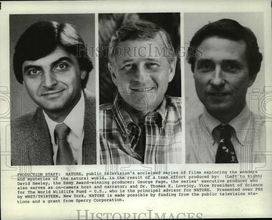 1984 Press Photo Production staff of "Nature" PBS Natural Wonders Program - Historic Images