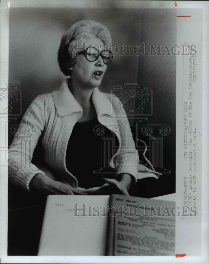 1977 Press Photo Louise Reynolds, the editor of The New Renaissanc - cva38516 - Historic Images