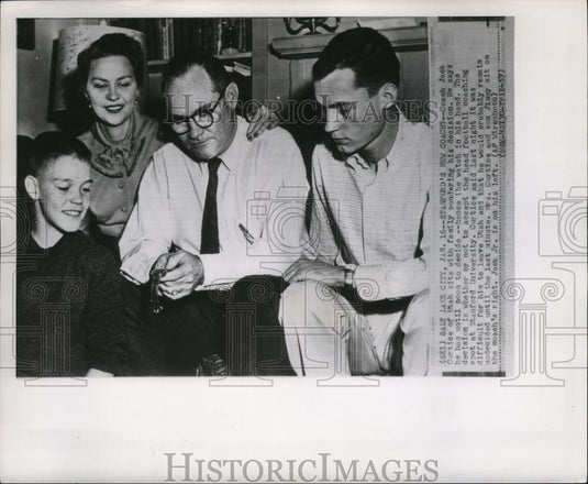 Press Photo Coach Jack Curtice in Utah deciding on Stanford coaching position. - Historic Images