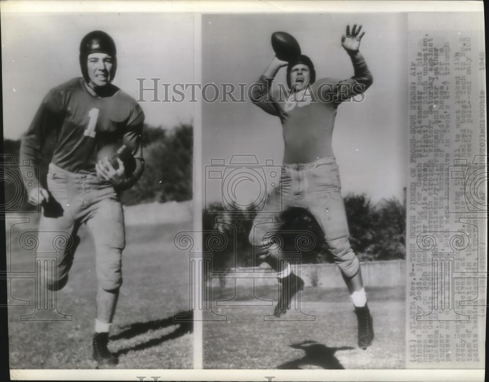 1942 Press Photo Eddie Prokep and Clint Castleberry, Georgia Tech Football - Historic Images