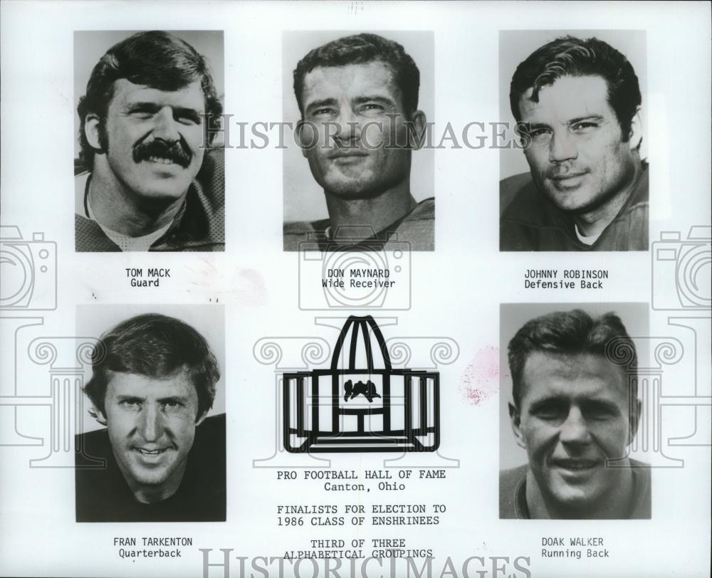 1986 Press Photo Football Hall of Fame Finalists for Election Canton, Ohio - Historic Images