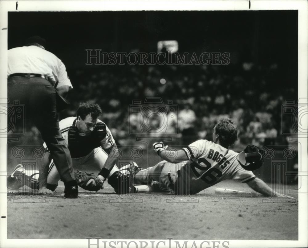 Press Photo Boggs out at plate in 6th - cvb76630 - Historic Images