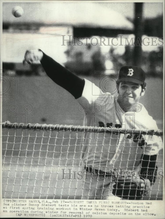 1970 Press Photo Sonny Siebert, Boston Red Sox pitcher, in Winter Haven - Historic Images