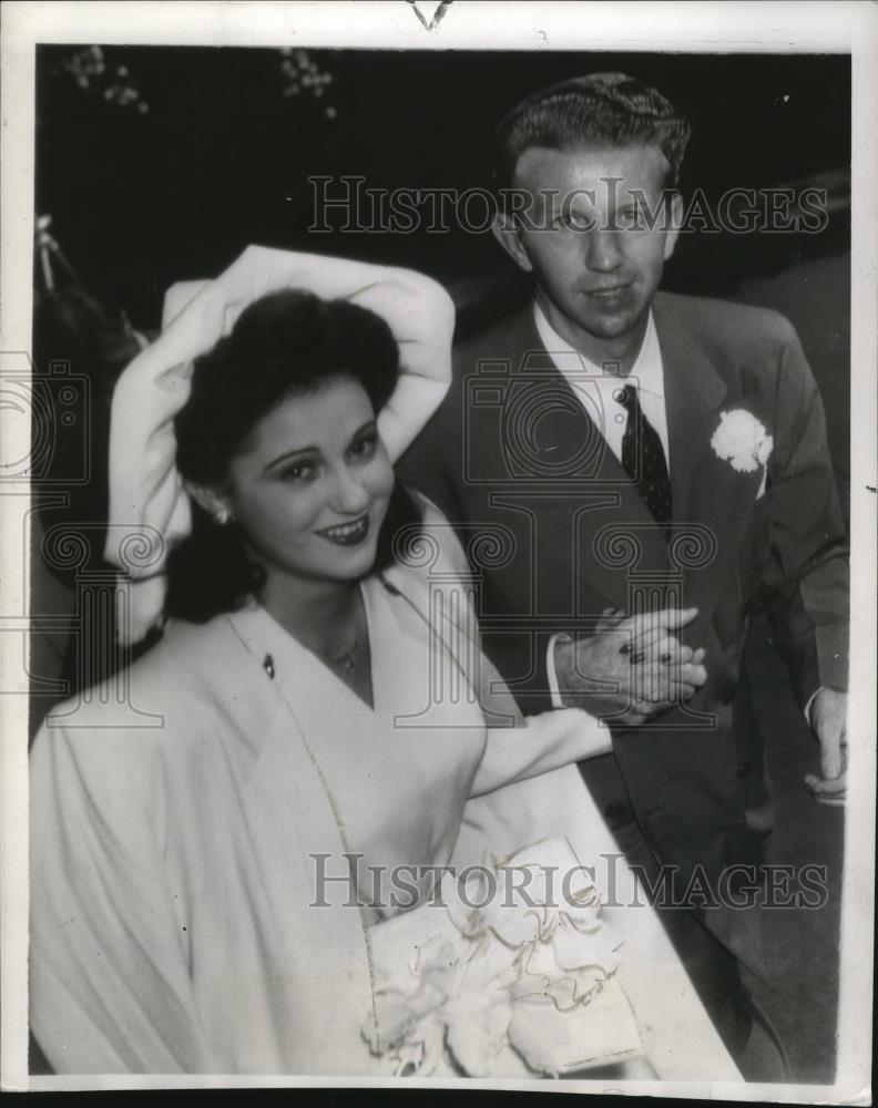 1941 Press Photo Donald Budge, Tennis, and Wife Dierdre, on Their Wedding Day - Historic Images