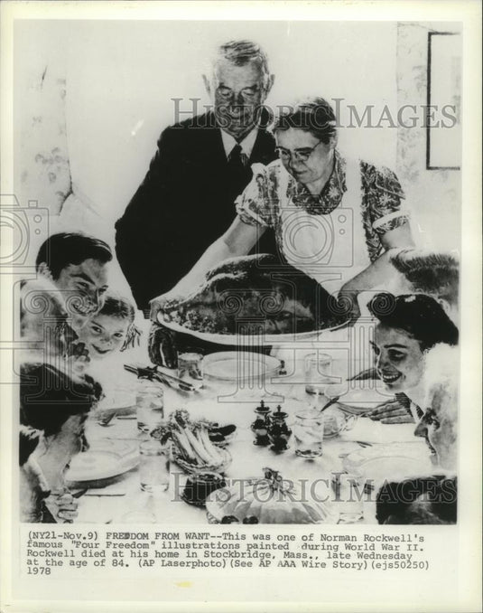 1993 Press Photo Norman Rockwell's painting, "Four Freedoms" - cvb77053 - Historic Images