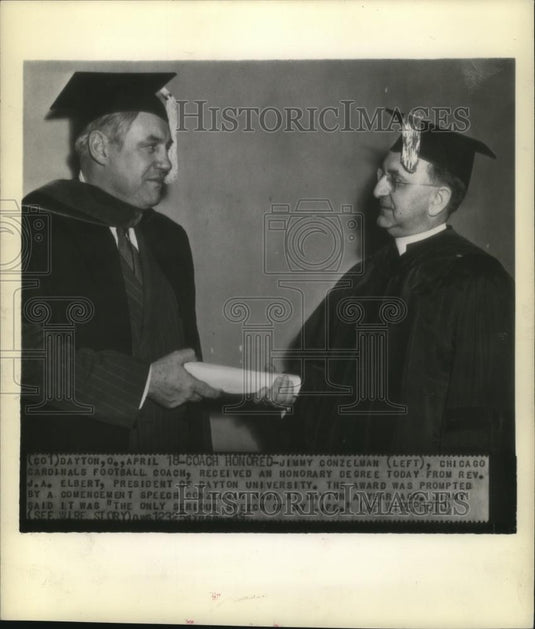 1943 Press Photo Football-Jimmy Conzelman, Chicago Cardinals Football Coach. - Historic Images