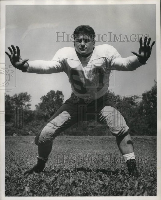 1956 Press Photo Stephen Genyk, football guard, team's most dependable lineman - Historic Images