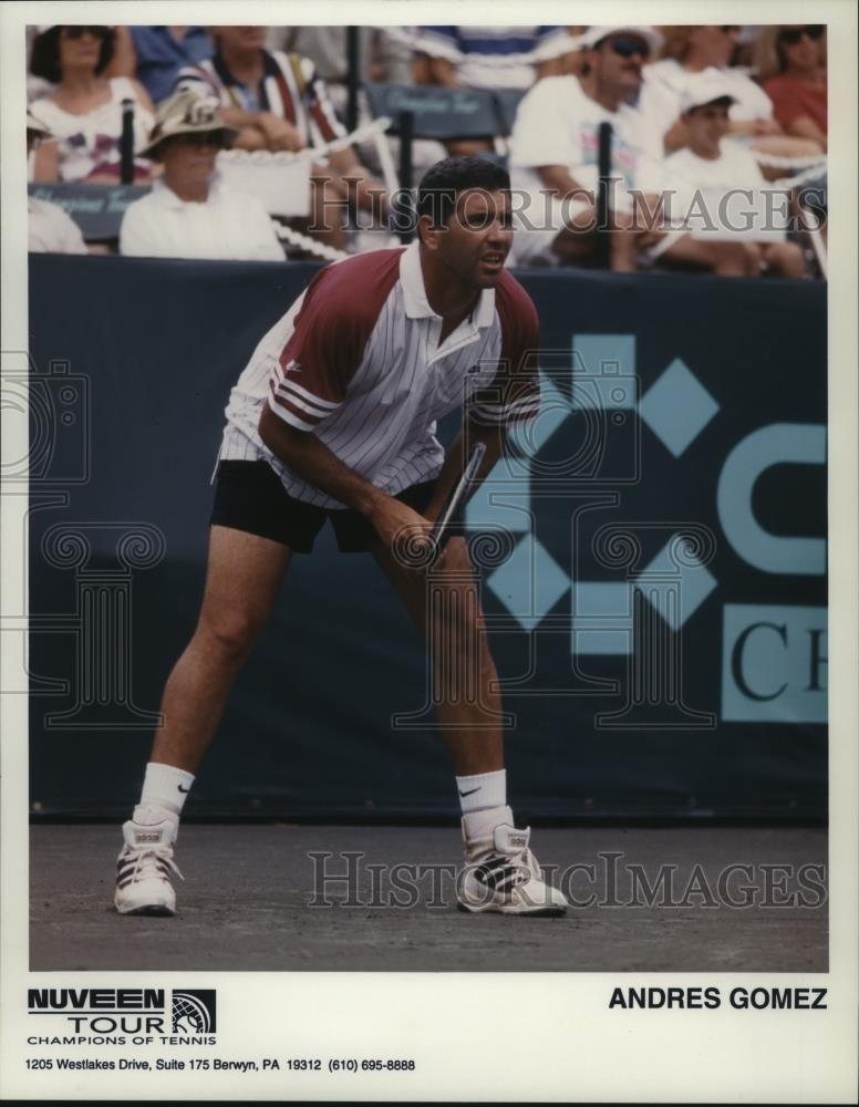 Press Photo Andres Gomes competes at Nuvess Tour- Champions of Tennis - Historic Images