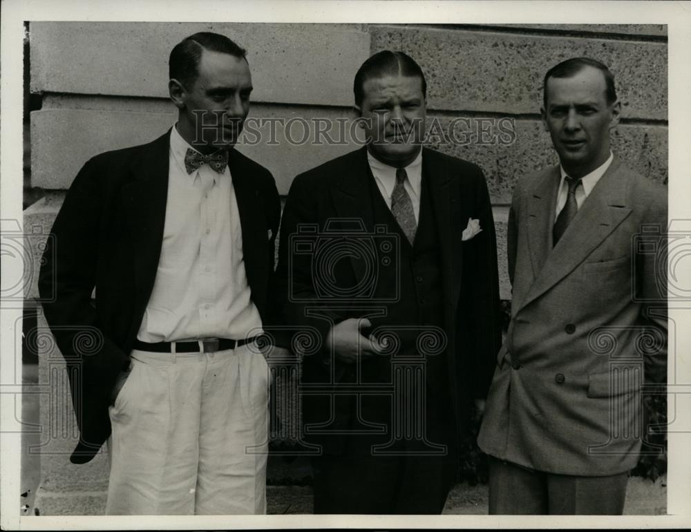 1932 Press Photo Guarino, Edstrom & Mulry Defense Attorneys in 3rd Degree Case - Historic Images
