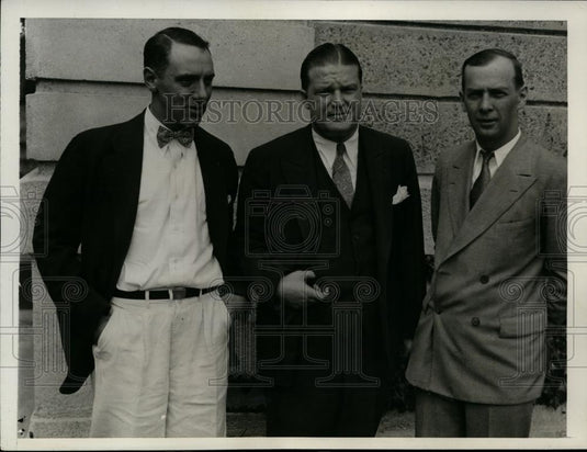 1932 Press Photo Guarino, Edstrom & Mulry Defense Attorneys in 3rd Degree Case - Historic Images