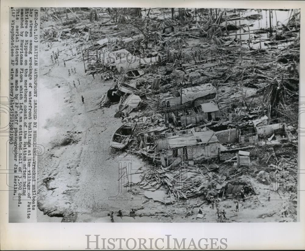 1963 Wire Photo Petite Riviere de Nippes, Haiti- devastated by Hurricane Flora - Historic Images