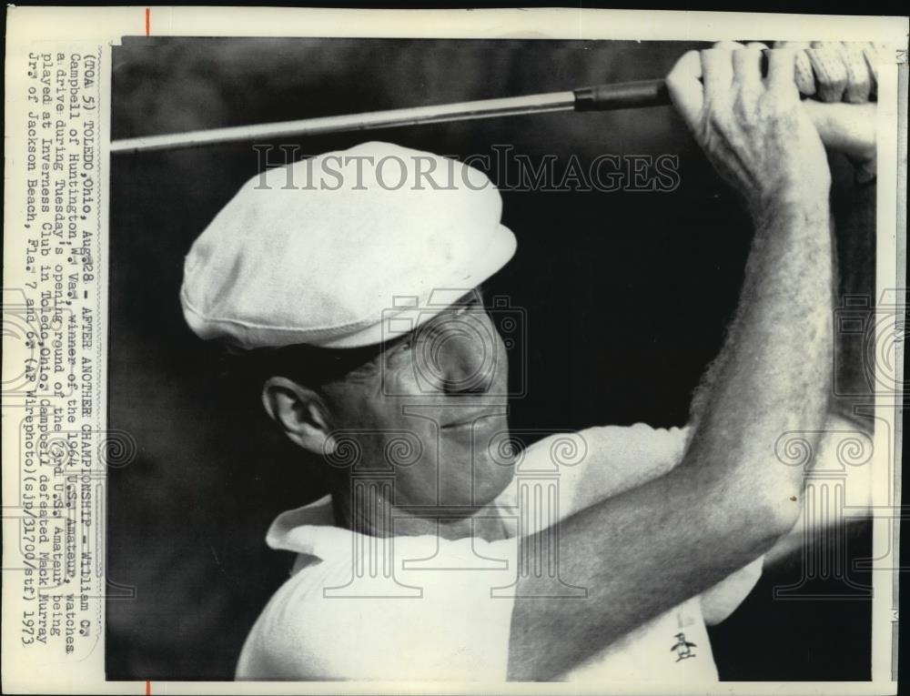 1973 Wire Photo William C Campbell wins at Inverness Club in Toledo, Ohio - Historic Images