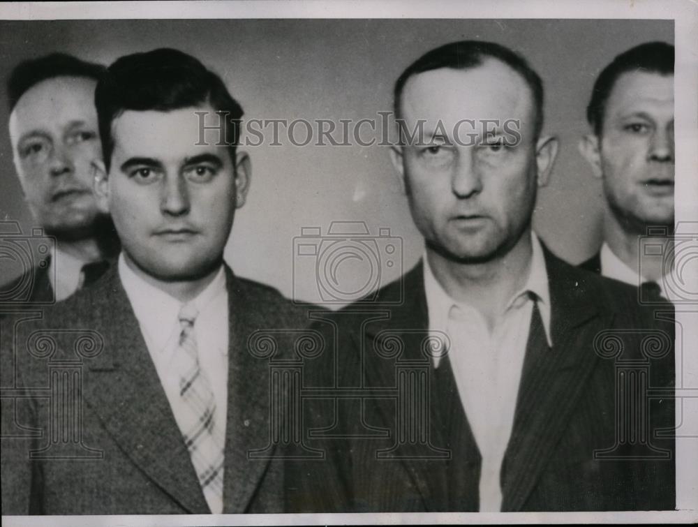 1935 Press Photo Ferrin Rowland and Attorney in Stepdaughters' Murder Case, MI - Historic Images