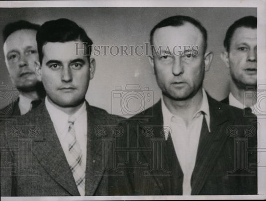 1935 Press Photo Ferrin Rowland and Attorney in Stepdaughters' Murder Case, MI - Historic Images