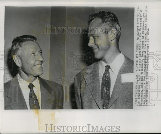 1954 Wire Photo Ike Armstrong & Bud Wilkinson spoke at Annual NCAA convention - Historic Images