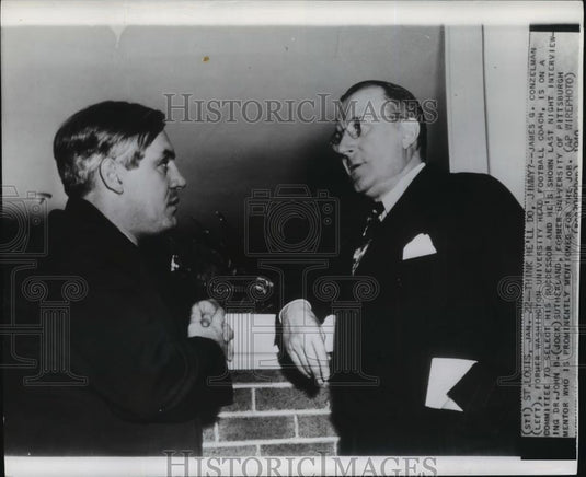1940 Wire Photo James Conzelman interviewed John B Sutherland for his successor - Historic Images
