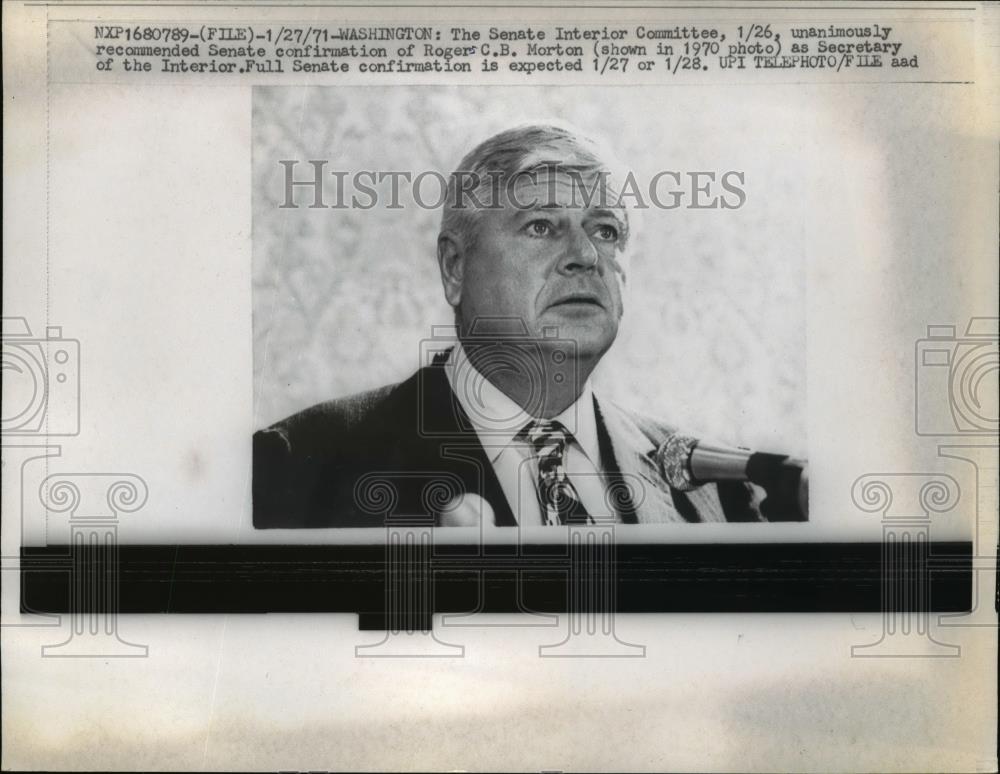 1971 Press Photo Senate Interior Committee Confirmed Roger Morton Secy Interior - Historic Images