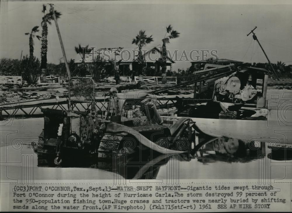 1961 Wire Photo Remains of Port O&#39;Connor after devastation by Hurricane Carla - Historic Images