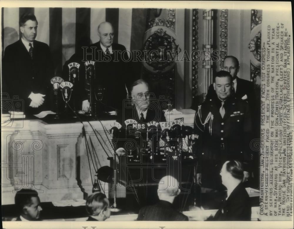 1948 Wire Photo President Franklin Roosevelt Reports to Congress - cvw26447 - Historic Images