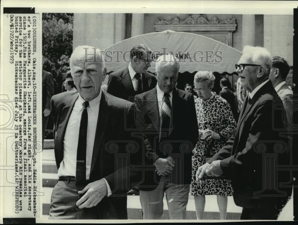 1973 Wire Photo Albert Rickenbacker, brother of Capt. Eddie Rickenbacker. - Historic Images