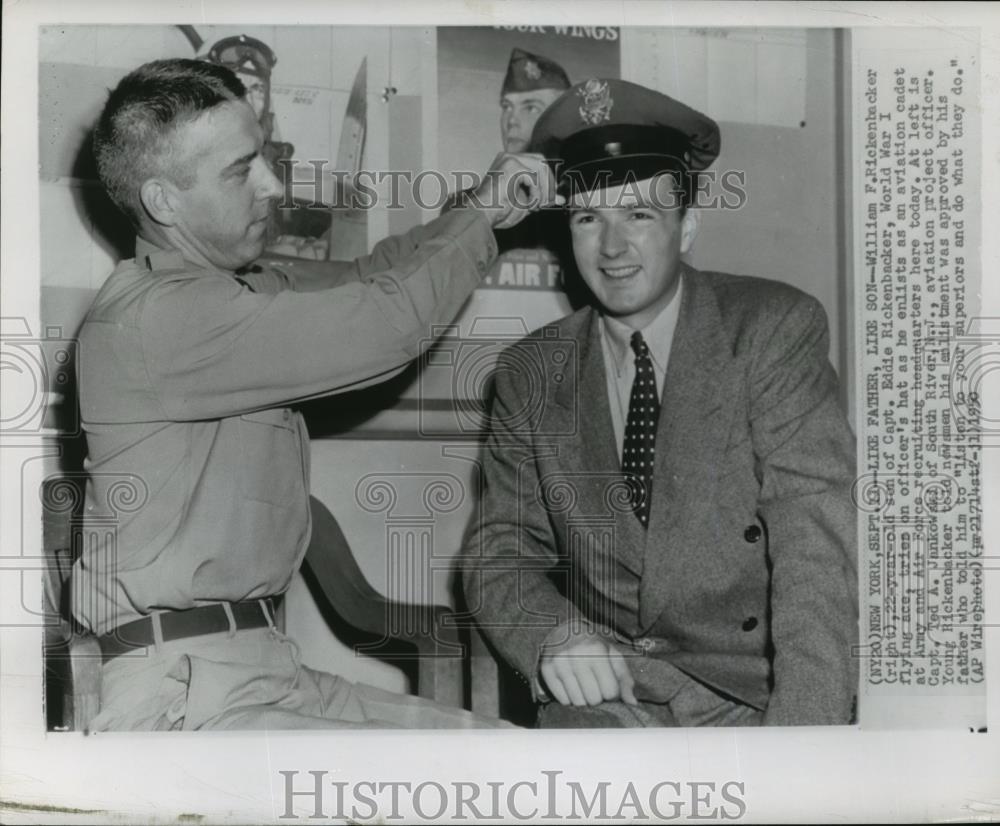 1950 Wire Photo William F. Rickenbacker, enlists as aviation cadet at Army. - Historic Images