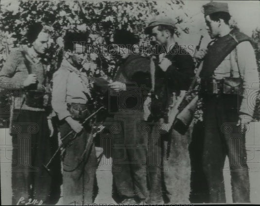 1943 Wire Photo French patriots formed to battle German troops in Corsica - Historic Images