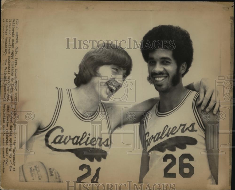 Wire Photo John Coughran & Floyd Lewis at Cleve Cavaliers basketball camp - Historic Images