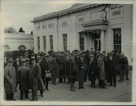 1932 Press Photo Labor Leaders Plea, Led by William Green at White House - Historic Images