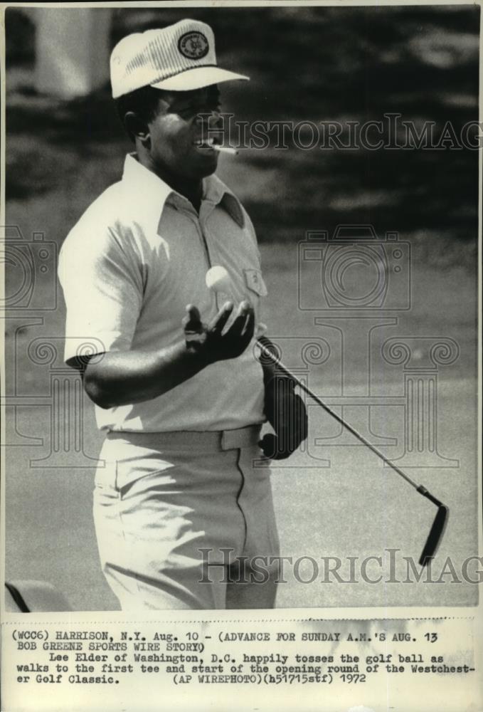 1972 Wire Photo Lee Elder, competing at Westchester Golf Classic, Washington DC - Historic Images