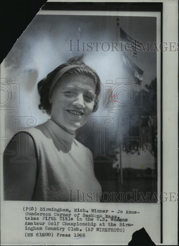 1975 Wire Photo U.S Womens Amateur Golf Championship Jo Anne Gunderson Carner - Historic Images