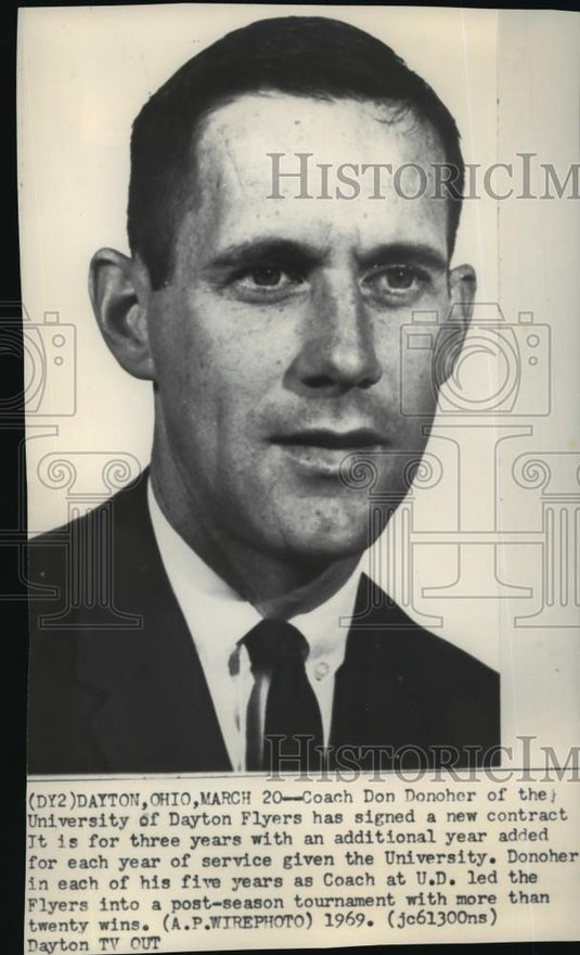 1969 Wire Photo Football-Don Donoher, Coach of the University of Dayton Flyers. - Historic Images