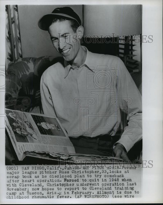 1951 Wire Photo Baseball-Russ Christopher, plans to try a comeback as pitcher. - Historic Images