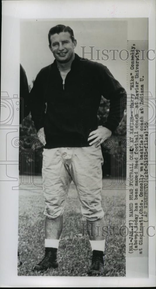 1955 Wire Photo Football-Harry "Mike" Connolly, Xavier Head football coach. - Historic Images