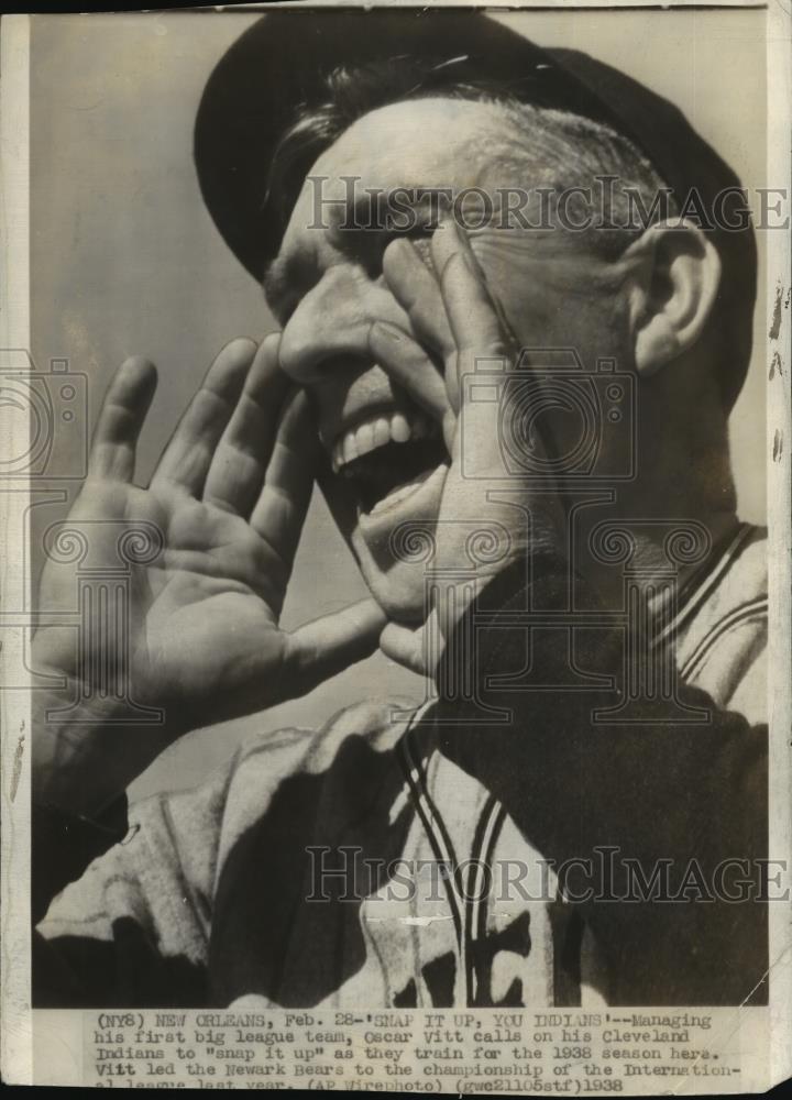 1938 Wire Photo Baseball- Ocar Vitt, managing his first big league team. - Historic Images
