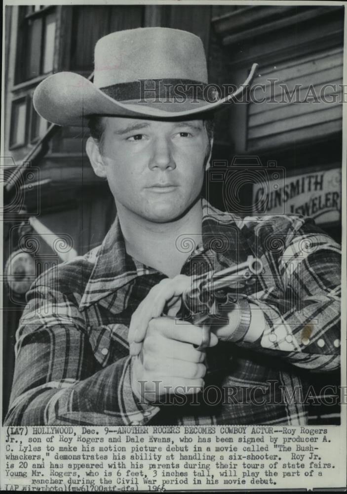 1966 Wire Photo Roy Rogers Jr on his film The Bushwhackers - cvw27282 - Historic Images