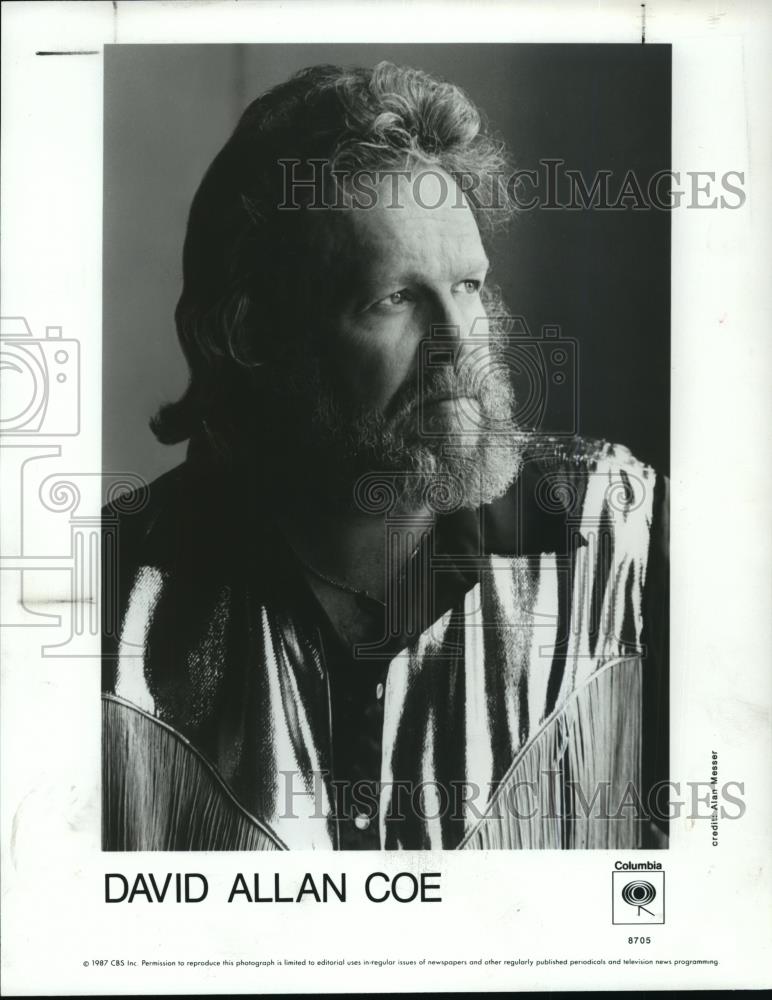 1987 Wire Photo David Allan Coe - cvw27286 - Historic Images