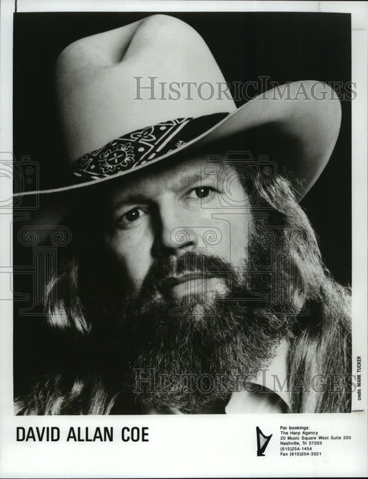 1991 Wire Photo David Allan Coe, songwriter - cvw27288 - Historic Images