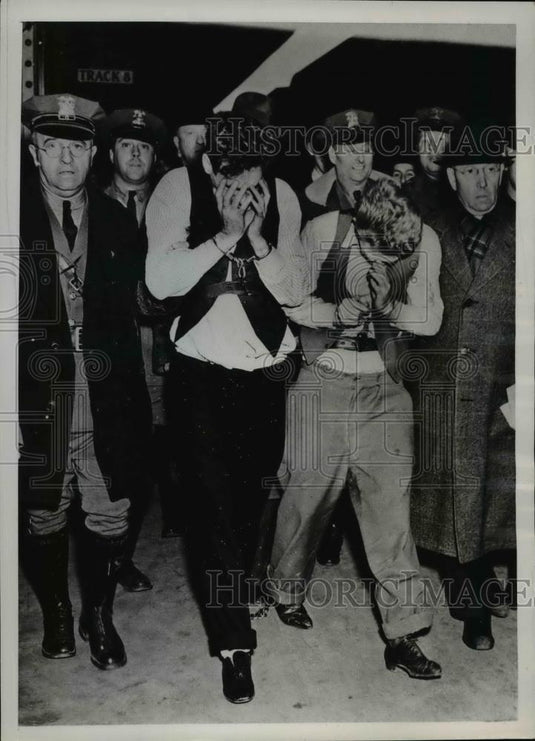 1937 Press Photo Escaped O'Connell Kidnappers Recaptured In a Rooming House - Historic Images