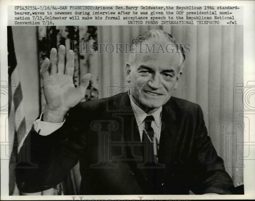 1964 Press Photo Barry Goldwater in Presidential Nomination Press Interview - Historic Images