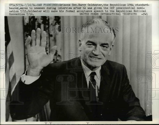 1964 Press Photo Barry Goldwater in Presidential Nomination Press Interview - Historic Images