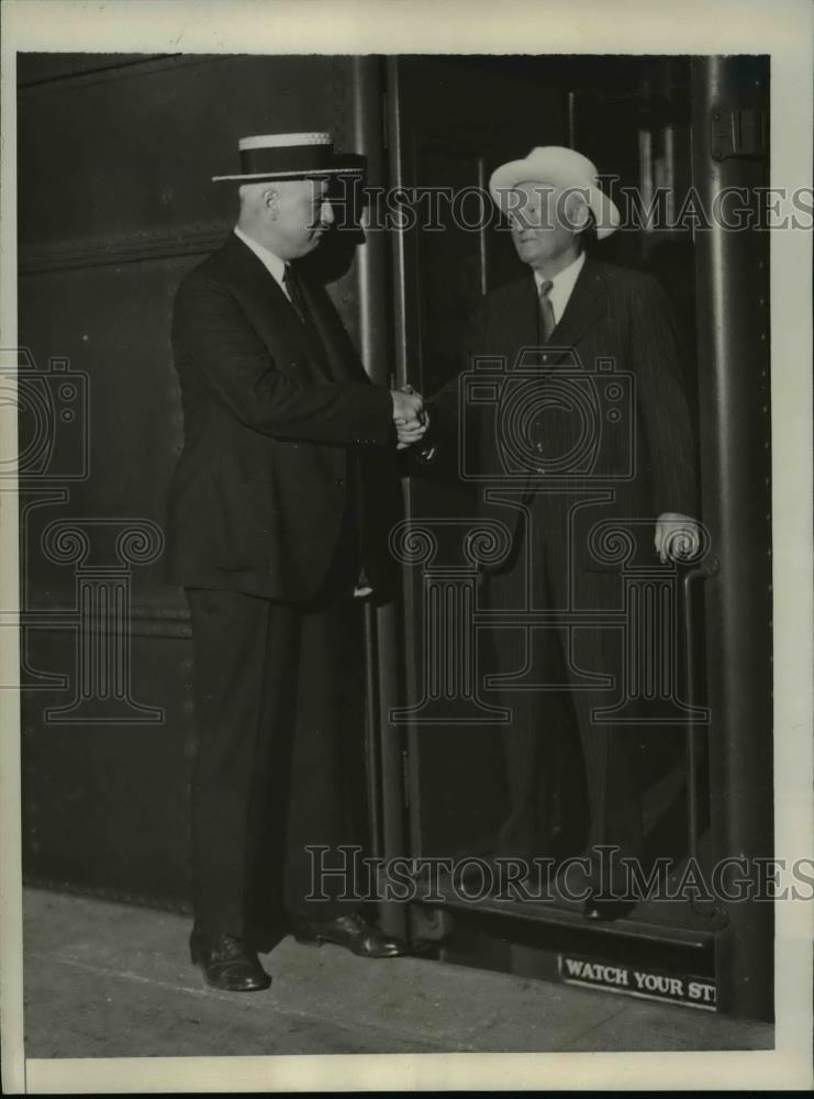 1932 Press Photo John N Garner,Speaker of the House of Rep arrived in N.Y. - Historic Images