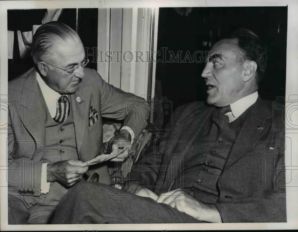 1946 Press Photo Frank Gannett,Publisher of Gannet Newspaper and Hamilton Fish - Historic Images