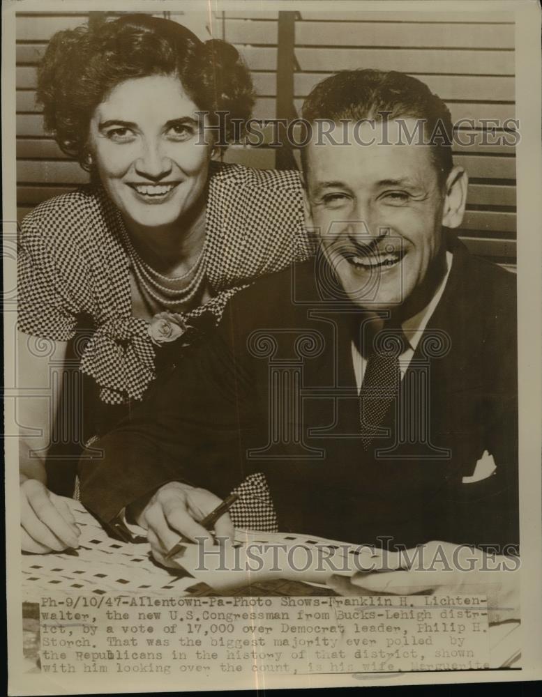 1947 Press Photo F. Lichtenwalter New U.S. Congressman Wins By a Landslide - Historic Images