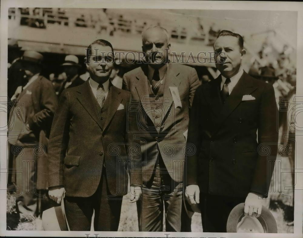 1935 Press Photo Officials at National Housing Exposition Flag-Raising Ceremony - Historic Images