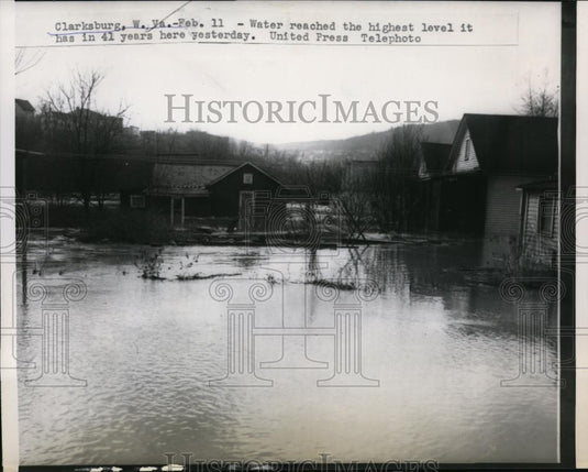 1957 Press Photo Clarksburg, West Virginia Flooding - nef15955 - Historic Images