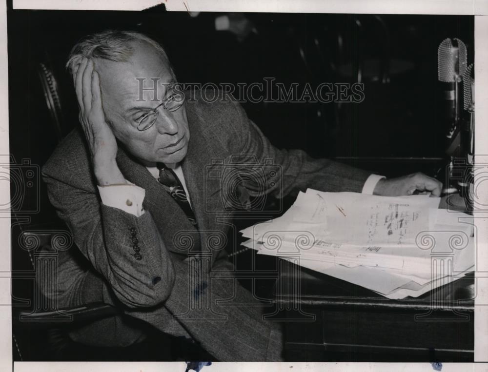 1939 Press Photo Alfred P. Sloan, Jr. @ Monopoly Investigating Committee Hearing - Historic Images