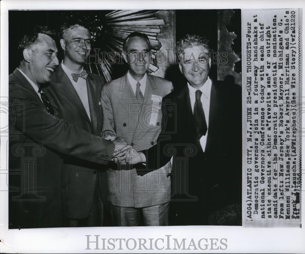 1956 Press Photo Democratic U.S. Governors at National Conference, Atlantic City - Historic Images