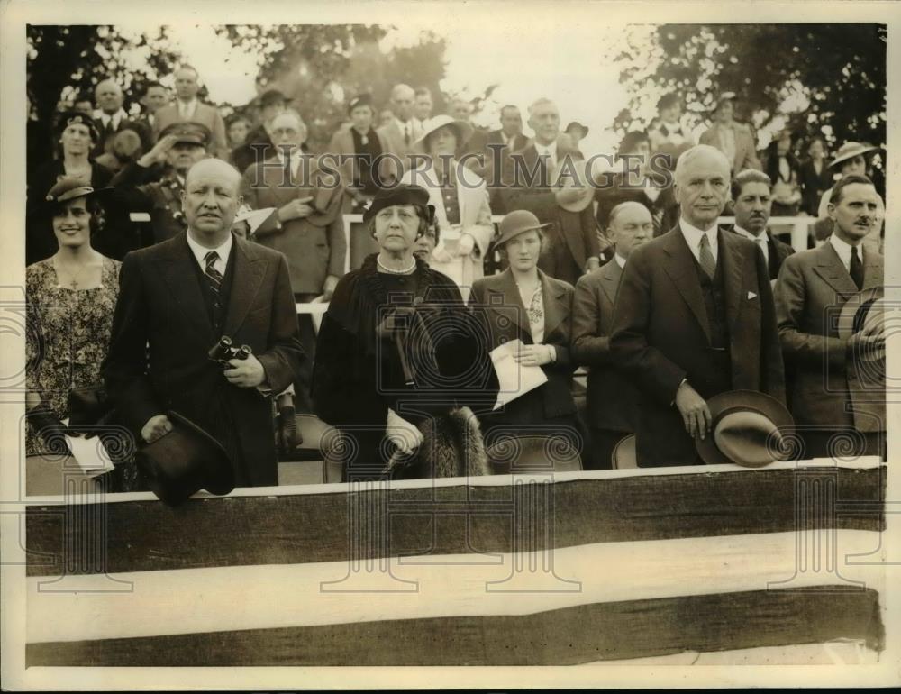 1934 Press Photo Cordell Hull and Mexican Ambassador Attend US-Mexico Polo Match - Historic Images