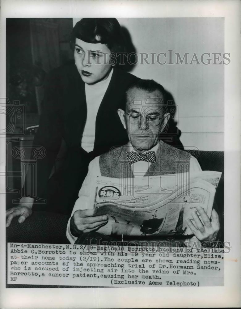 1950 Press Photo Reginald Borroto & Daughter Elise at Home, New Hampshire - Historic Images